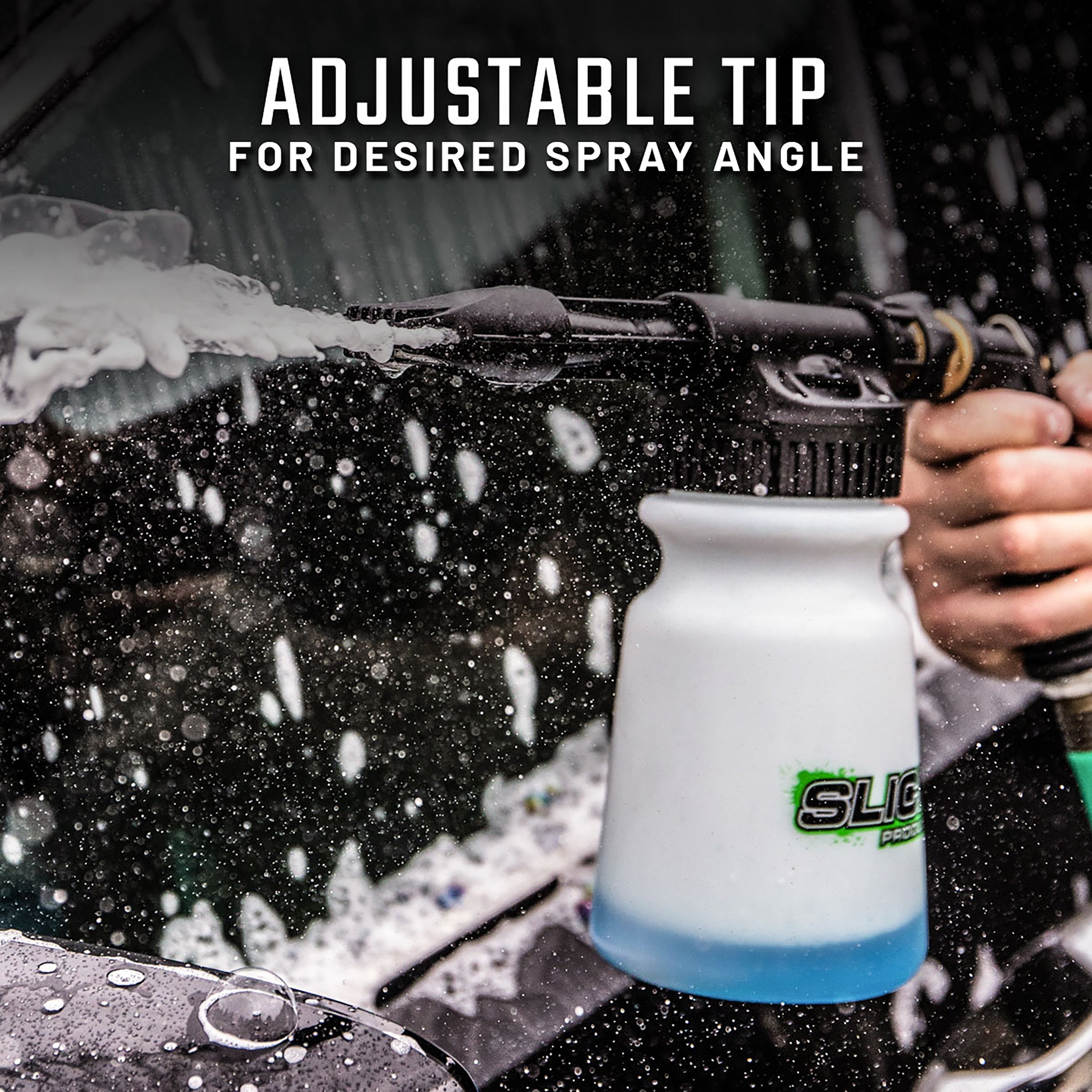 Slick Products SP5004 Garden Hose Foam Blaster | For Cars, Trucks, Dirt Bike, ATV, UTV, Boat, Bicycle, and More | Adjustable Dial | Instant Foam Wash