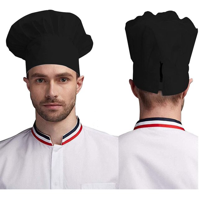Gorro de cocinero elástico ajustable para adultos, gorro de cocinero para cocina, color blanco