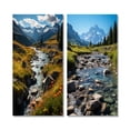 thumbnail image 2 of Designart "Mountain River Charm on a Sunny Day II" Lakes & Rivers Wall Art Set Of 2 - Lake House Green Wall Decor Set Of 2, 2 of 6