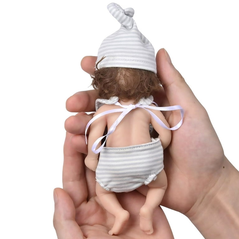  MYREBABY 7 Inch Mini Silicone Baby, Reborn Baby Dolls Silicone  Full Body Realistic Newborn Baby Doll Real Life Miniature Baby Doll (Girls)  : Toys & Games