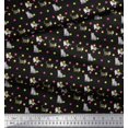 thumbnail image 3 of Soimoi Cotton Voile Fabric Dot & Cat Animal Decor Fabric Printed Yard 42 Inch Wide, 3 of 5