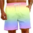 thumbnail image 5 of IYTR Summer Shorts Men Beach Shorts with Pockets Lightweight Summer Casual Shorts Elastic Waist Drawstring Gradient Color Shorts Multicolor_D XXXXXL, 5 of 7