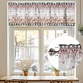 thumbnail image 5 of Kitchen Valances for Window, Fall Thanksgiving Pumpkin Floral Light Filtering Rod Pocket Valance Curtain, Grey Wood Grain and Pink Short Curtains Window Topper for Bedroom Living Room 54x18in, 5 of 8