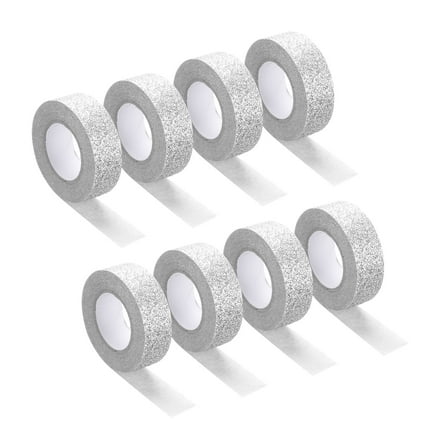 Uxcell 4 Pcs 0.6 Inch x 5.5 Yards Glitter Washi Tape Silver Crafting Tape Glitter Masking Tape Decorative Tape