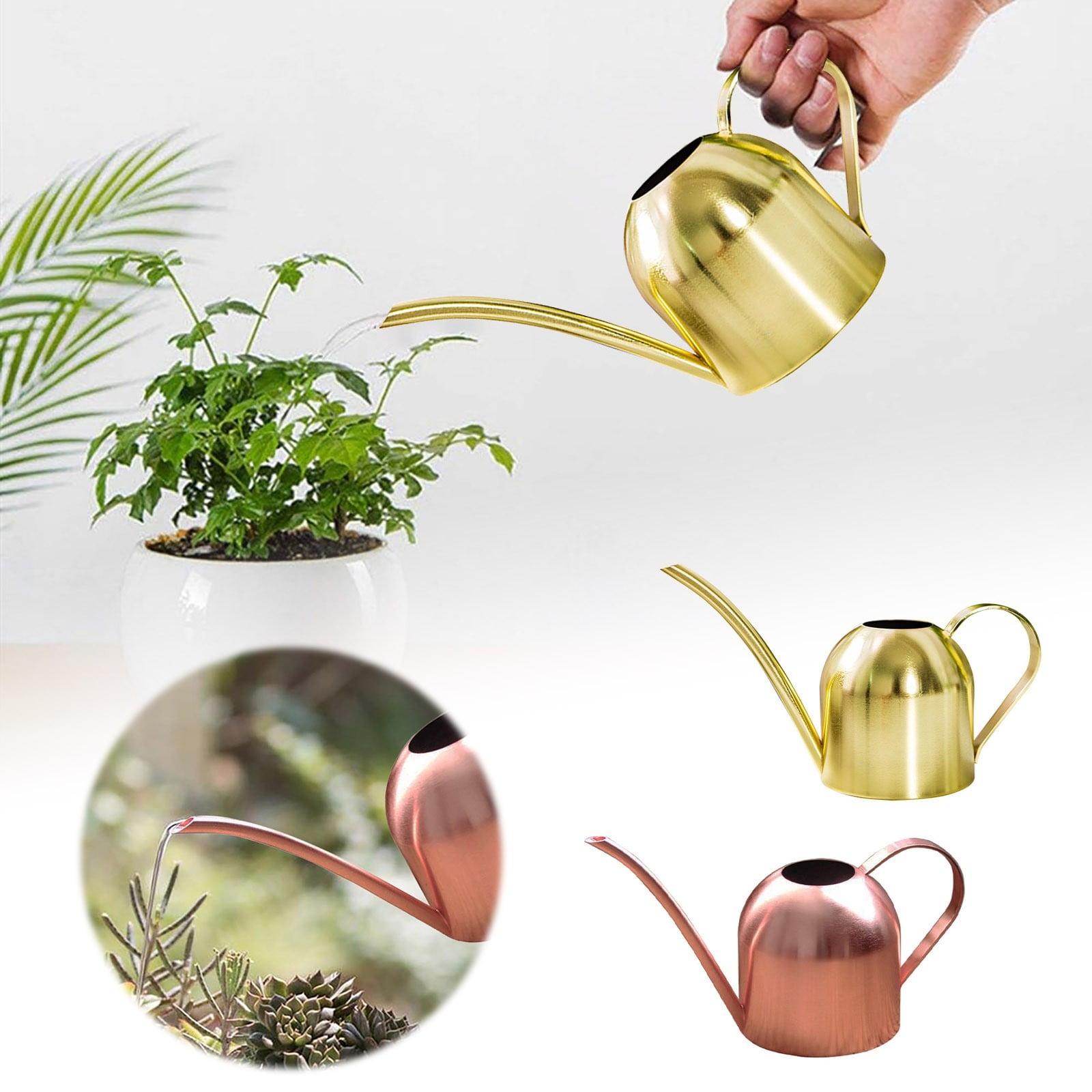 Mini Stainless Steel Watering Can - Long Spout Indoor Watering Pot for Succulents, Flowers and Desk Plants, Stylish Gardening Decoration for Home and Office