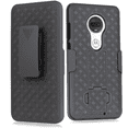 thumbnail image 1 of for 6.2" Motorola Moto G7 Holster Belt Clip Kickstand Hybrid Shockproof Bumper Screen Protector Dual Layer Raised Bevel Design Enhance Camera Aim At All Bottons and Sockets Phone Case [Black], 1 of 4