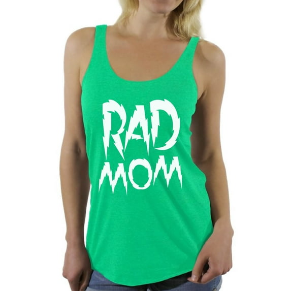 Awkward Styles Women's Rad Mom Funny Graphic Racerback Tank Tops White Mothering