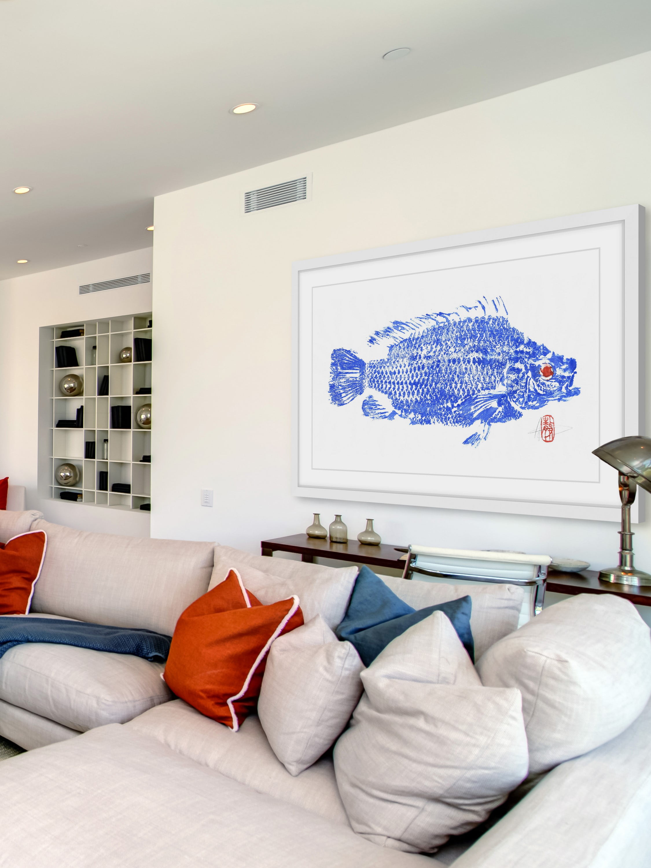 "Tilapia Blue" Framed Painting Print