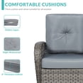 thumbnail image 2 of MEETWARM Outdoor Wicker Patio Rocking Chair Cushioned Rattan Rocker Chair for Porch, Deck, Poolside with Steel Frame, Weather-Resistant Gray Cushions, Set of 2, 2 of 6