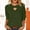 Army Green, variant on Women Fall Clothes, Versatile 3/4 Sleeve Crewneck Tees for Casual Wear and Seasonal Layering