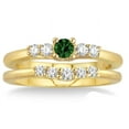 thumbnail image 2 of 1.25 Carat Emerald & Diamond Affordable Bridal Set on 10k Yellow Gold, 2 of 2