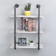 30" Industrial Pipe Bookshelf Wall Mounted 4 Tier Rustic Floating