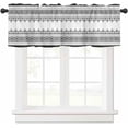 thumbnail image 2 of Boho Style Curtain Valances for Windows, Farmhouse Style Black Abstract Geometric Rod Pocket Valance Window Treatments Short Curtains for Kitchen Bathroom Living Room, 2 of 6