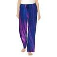 thumbnail image 2 of Picia Neon Gradient Blue Womens Soft Woven Cotton Elastic Waistband Sleep Pajama Pant Lounge Sleep Pant With Pockets And Drawstring-Large, 2 of 9