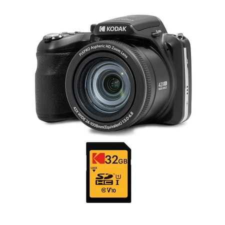 Kodak PIXPRO AZ425 20MP Digital Camera with Kodak 32GB SD Card, Black