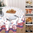 thumbnail image 3 of 4th of July Patriotic Round Tablecloth 60 Inch American Flag Truck Star Tablecloths Independence Day Polyester Table Cover Decorative for Holiday Party Dining Room Kitchen Indoor Outdoor Home Decor, 3 of 6