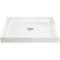 Shower Base 36" × 36" White, Centered Drain and Single-Threshold, ACE