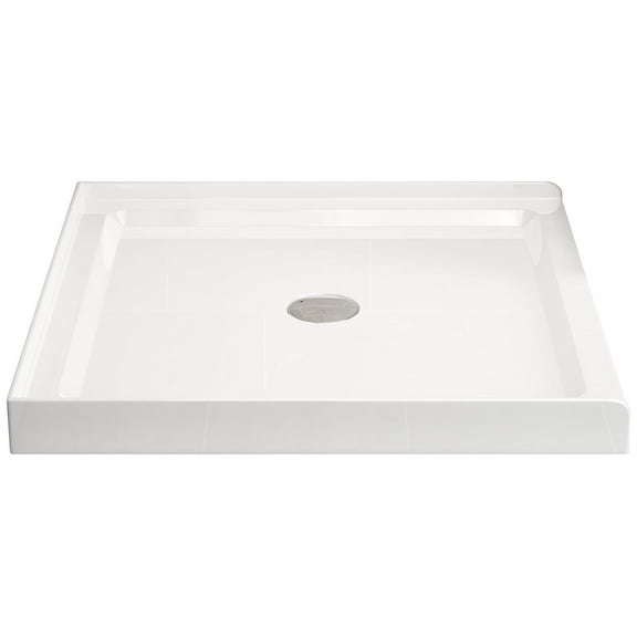Shower Base 36" × 36" White, Centered Drain and Single-Threshold, ACE