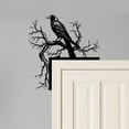 thumbnail image 2 of Handmadetneonsign Raven Door Corner Sign, Raven Bird Metal Door Topper, House Wall Decor 53035, 2 of 3