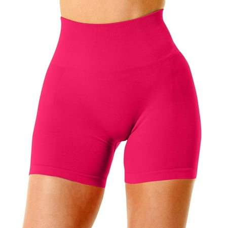 kpoplk Women s Bikini Swim Bottom Briefs Ribbed High Cut Mid Waist Cheeky Bathing Suit Bottom L Hot Pink