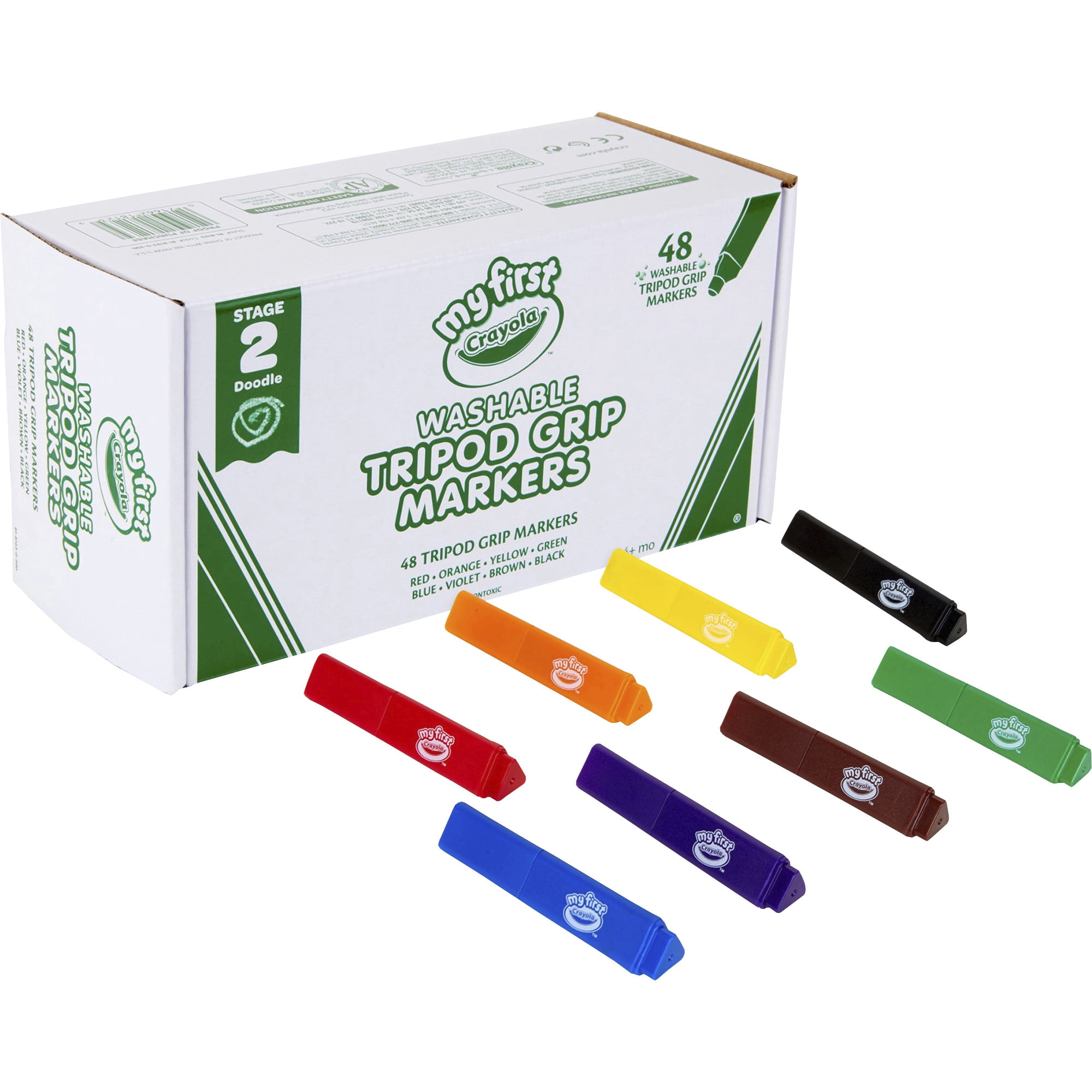 Crayola myFirst Washable Markers - Assorted Colours (Pack of 8) | Easy-Grip Markers Ideal for Toddlers Hands | Ideal for Kids Aged 12+ Months