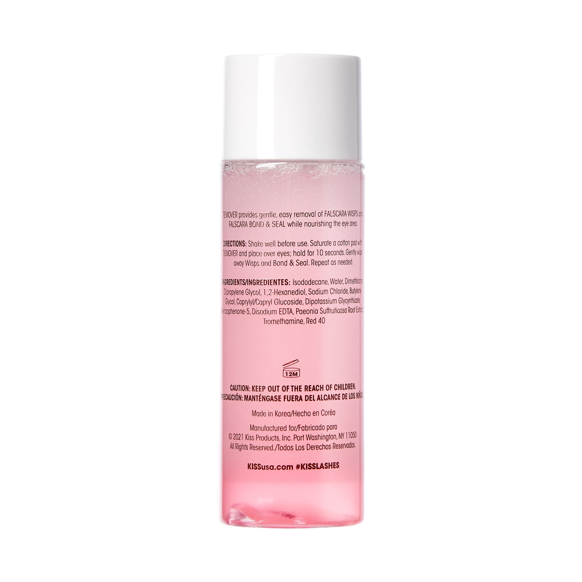 Kiss Falscara False Eyelashes Remover, Rosewater Infused, 50 ml (1.69 fl. oz.)