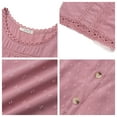 thumbnail image 5 of UVN Summer Shirts for Women Short Sleeve Blouses Ladies Crewneck Lace Crochet Tops Dressy Chiffon Blouses, 5 of 8