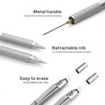 thumbnail image 3 of Nicpro 5 Pcs Metal Mechanical Pencils Set, Artist Drafting Pencil 0.5 & 0.7 & 0.9mm & 2Pcs 2mm Graphite Lead Holder(4B 2B HB 2H) with Lead Refills, Erasers - Silver, 3 of 7