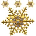thumbnail image 1 of KAKOWELY 4 servilleteros de aleación con forma de copo de nieve, exquisitos, para mesa de fiesta navideña, 1 of 5