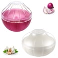 thumbnail image 1 of CHUANK Ensemble de Gardien d'Oignon et d'Ail Couvercle Transparent Réutilisable Récipient de Réfrigérateur en Forme d'Aliment Sauveur pour Oignon et Ail Complets Restants, 1 of 7