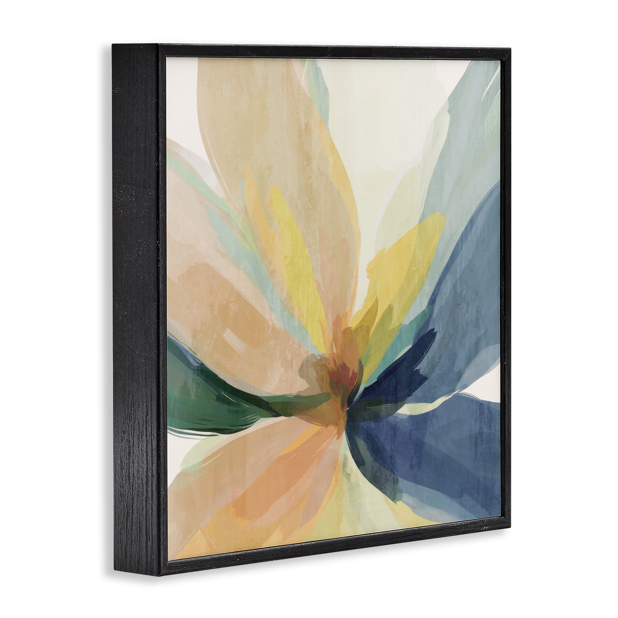 Flared Abstract Neutral Petals Black Framed Giclee Art, design by Irena Orlov