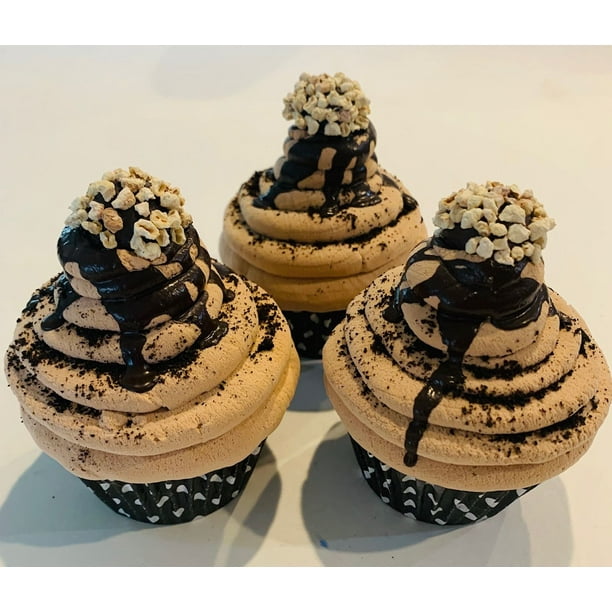 Fake Chocolate Truffle Nut Cupcakes Set of 3- Faux ...