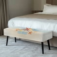 thumbnail image 2 of Chririnla Long Bench Slipcover with Beach Starfish Pattern, Polyester Spandex Elastic Soft Fabric for Dining Bedroom and Living Room, 2 of 9