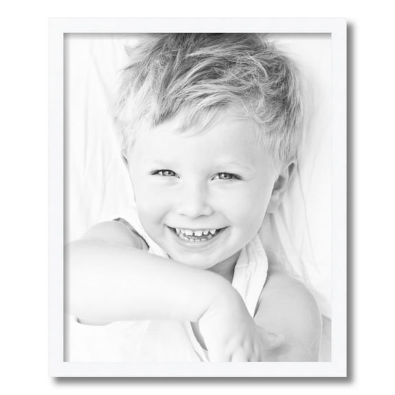 ArtToFrames 18x22 Inch Satin White Picture Frame, This White Wood Poster Frame is Great for Your Art or Photos, Comes with 060 Plexi Glass (4655)