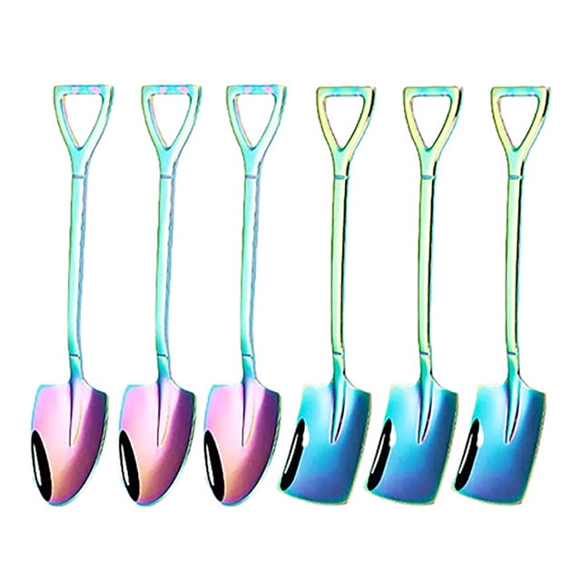 Mini Shovel Spoon, 15cm Length Shovel Spoon Set Stainless Steel for Outdoor Titanium,Colorful