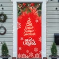 thumbnail image 6 of Merry Christmas Winter Door Hanging Banner Christmas Festive Holiday Wall Art with Snowy Winter Scene Christmas Front Door Decoration and Holiday Xmas Background 71 x 35in, 6 of 6