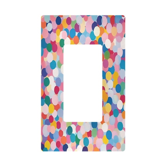 Yayeee Rocker Switch Wall Plate 1-Gang 4.6"x2.9" Home Decorative Outlet Cover, Yellow Colorful Circles