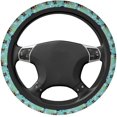 thumbnail image 3 of Rottweiler Dog Toy Art Blue Steering Wheel Cover Breathable Auto for Unisex Universal 15 Inches Customized Gift, 3 of 8
