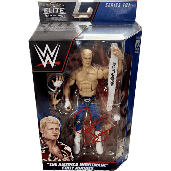 Cody Rhodes Signed American Nightmare Elite Action Figure Beckett Red