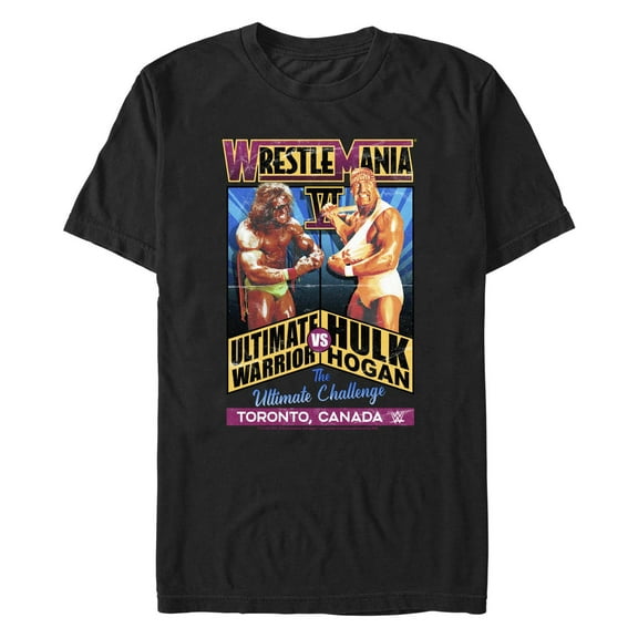 Men's WWE Hulk Hogan VS The Ultimate Warrior Poster Graphic T-Shirt