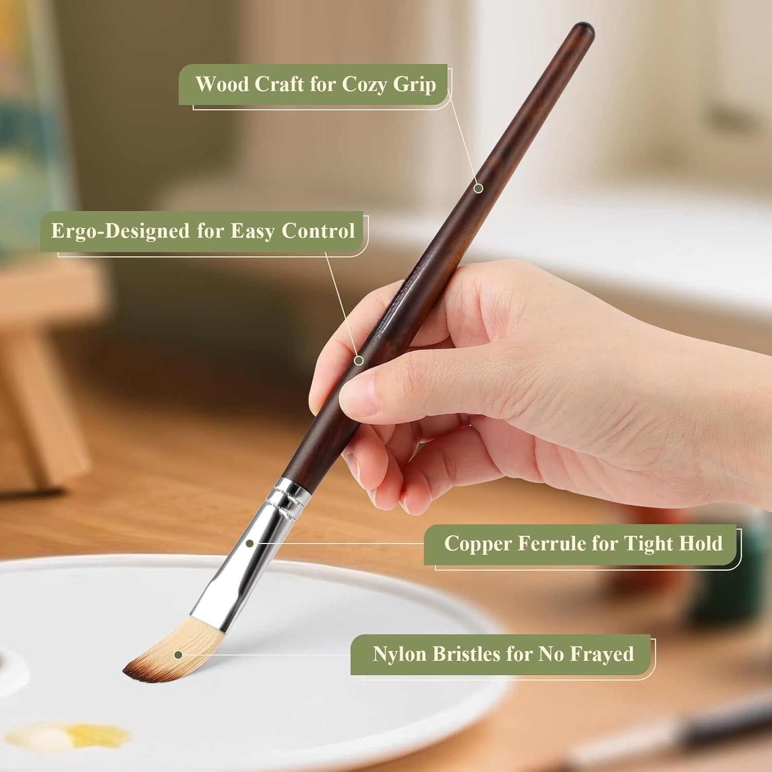 Professional Paintbrush Kit for Artist, Oil, Face Painting – 26pcs Travel Watercolor Acrylic Paint Brushes with Flat, Filbert, Fan, Dagger, Cat Tongue, Round, Palette Knif