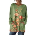 thumbnail image 5 of Stamzod Long Sleeve Shirts Womens Vintage Business Casual Blouses with Pocket Casual Basic T-Shirts Green B XL, 5 of 7