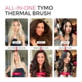 thumbnail image 6 of TYMO STYLUX Thermal Brush, 3-in-1 Heated Round Brush for Blowouts, Straightening & Curling, 1.7-inch Ceramic Barrel, Dual Voltage, Black, 6 of 9
