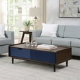 thumbnail image 2 of Manhattan Comfort Duane Coffee Table - Engineered Wood - Dark Brown & Navy Blue, 2 of 12