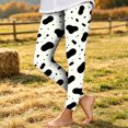 thumbnail image 2 of Lutiedan Cow Print Legging for Girls High Waisted Athletic Workout Pants Casual Full Length Running Leggings Size 3-8, 2 of 7