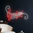 thumbnail image 2 of Handmadetneonsign Music Notes On Stave Led Sign, Music Embroidery Neon Light, Music Flow Neon Sign, 2 of 5