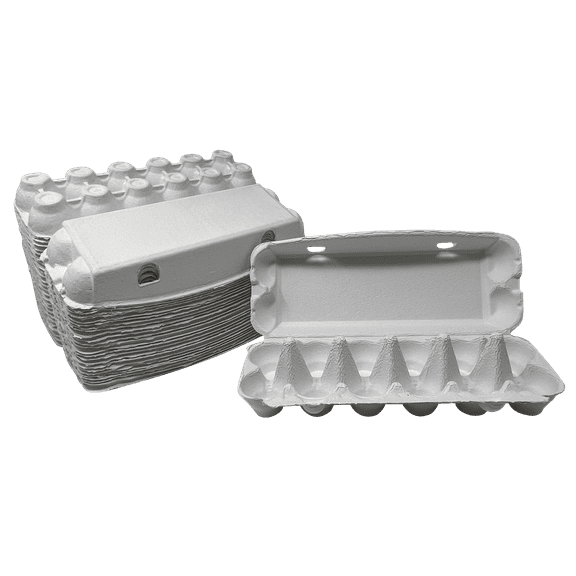 36 Premium Egg Cartons 12 Hole One Dozen White Small-Jumbo Flat Top