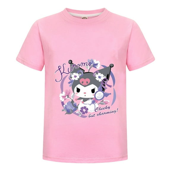 Kids Kuromi Cartoon T-Shirt – Cute Gothic Style Short Sleeve Tee for Girls & Boys – Casual Anime Top Birthday Gift