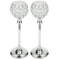 thumbnail image 2 of Rewera 2Pcs/Set Crystal Hollow Tea Light Candle Holders Wedding Table Decor  (Silver), 2 of 8