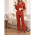 thumbnail image 2 of Cueply Pajamas for Women Set Long Sleeve Knit Button Down Pj Lounge Sets Sleepwear with Drawstring Pockets, 2 of 8